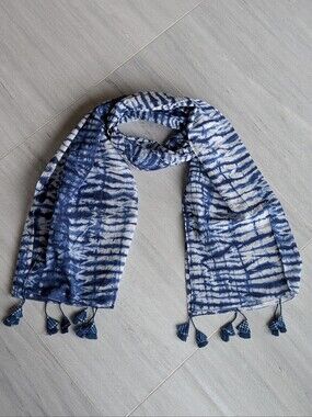 EILEEN FISHER cotton tie dye shibori scarf